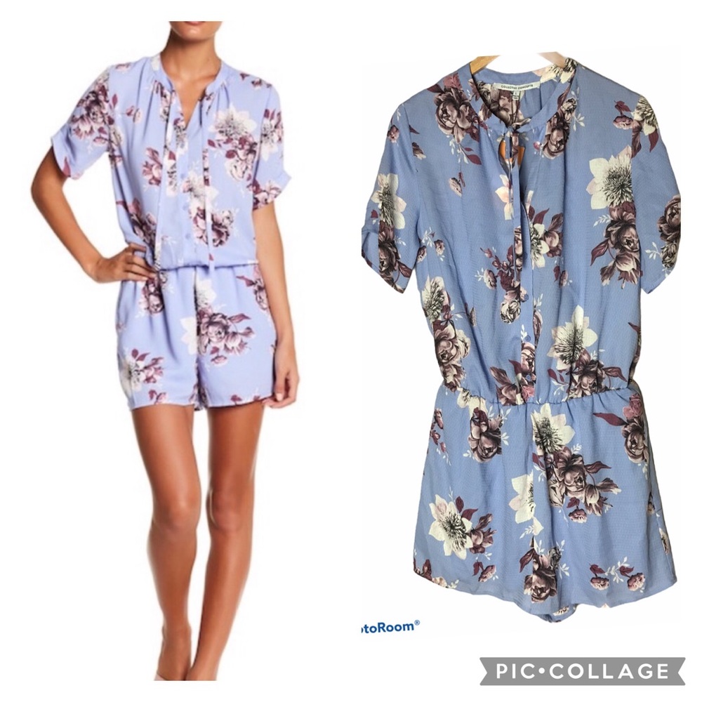 COLLECTIVE CONCEPTS Periwinkle Floral Romper L